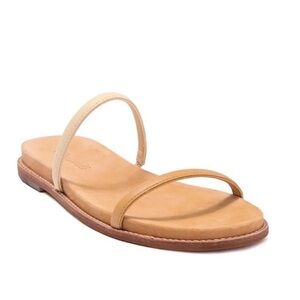 NWOB Madewell Paris Slide Sandals In Natural/White Leather Sz Women’s 9.5
